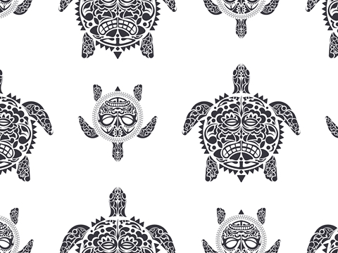 Rwraps™ Turtle Print Vinyl Wrap Film - Tattooed Shells