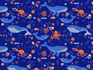 Deep Dive Marine Life Vinyl Wrap Pattern