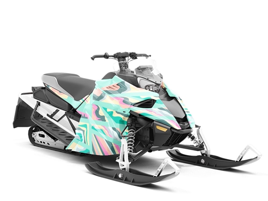 Pink Invader Mosaic Custom Wrapped Snowmobile