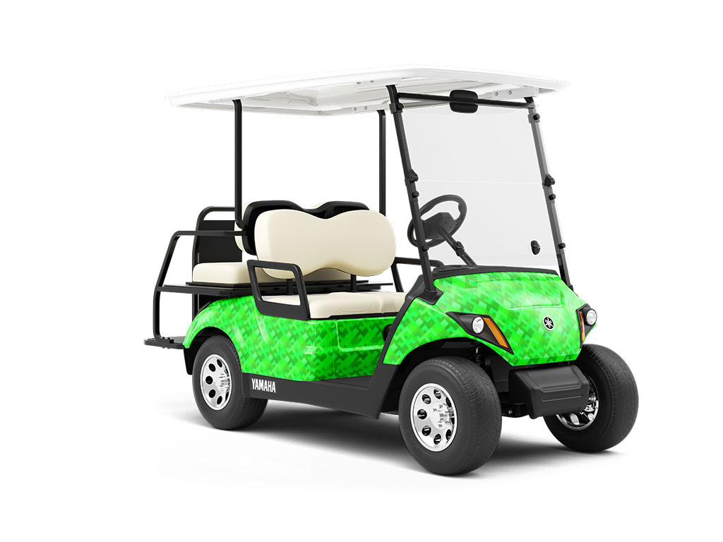 Lawn Mowing Mosaic Wrapped Golf Cart