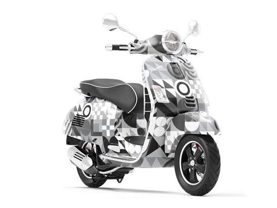 Grayscale Abstraction Mosaic Vespa Scooter Wrap Film