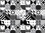Grayscale Abstraction Mosaic Vinyl Wrap Pattern