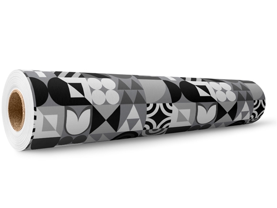Grayscale Abstraction Mosaic Wrap Film Wholesale Roll