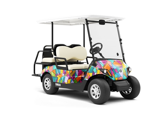 Artistic Endeavors Mosaic Wrapped Golf Cart