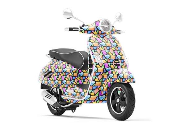 Geometric Menagerie Mosaic Vespa Scooter Wrap Film