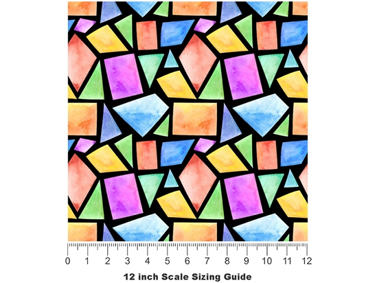 Geometric Menagerie Mosaic Vinyl Film Pattern Size 12 inch Scale