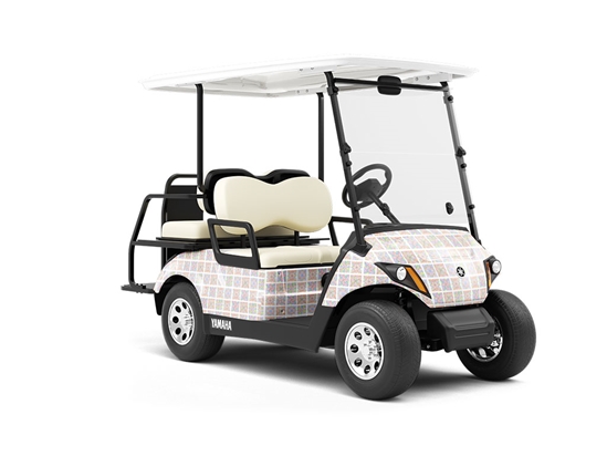 Soft Collage Mosaic Wrapped Golf Cart