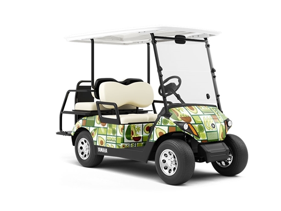 Avocado Toast Mosaic Wrapped Golf Cart