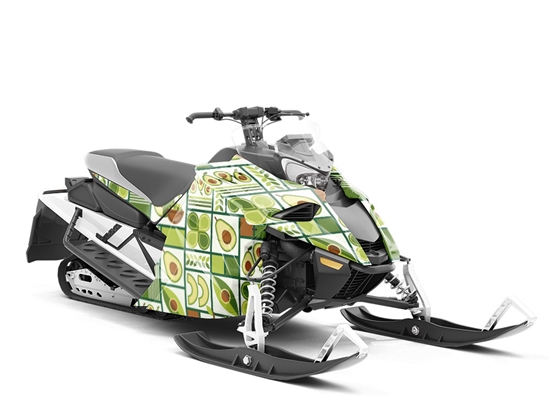 Avocado Toast Mosaic Custom Wrapped Snowmobile
