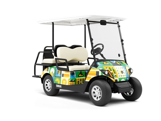Blinded With Science Mosaic Wrapped Golf Cart