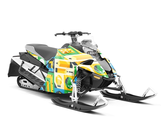 Blinded With Science Mosaic Custom Wrapped Snowmobile
