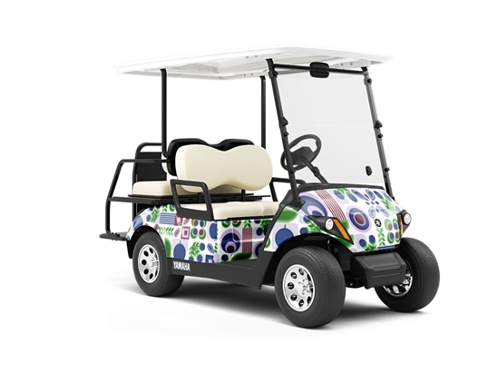 Blueberries Abound Mosaic Wrapped Golf Cart