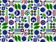 Blueberries Abound Mosaic Vinyl Wrap Pattern