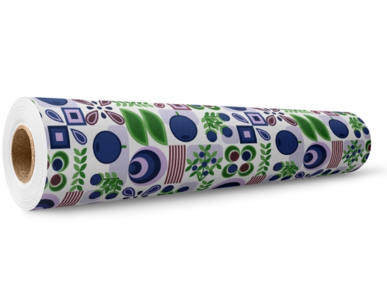 Blueberries Abound Mosaic Wrap Film Wholesale Roll