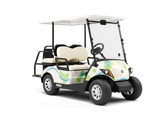 Town Map Mosaic Wrapped Golf Cart