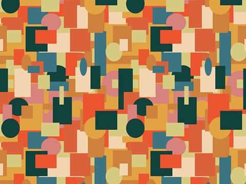 Rwraps™ Orange Mosaic Print Vinyl Wrap Film - Autumn Abstractions
