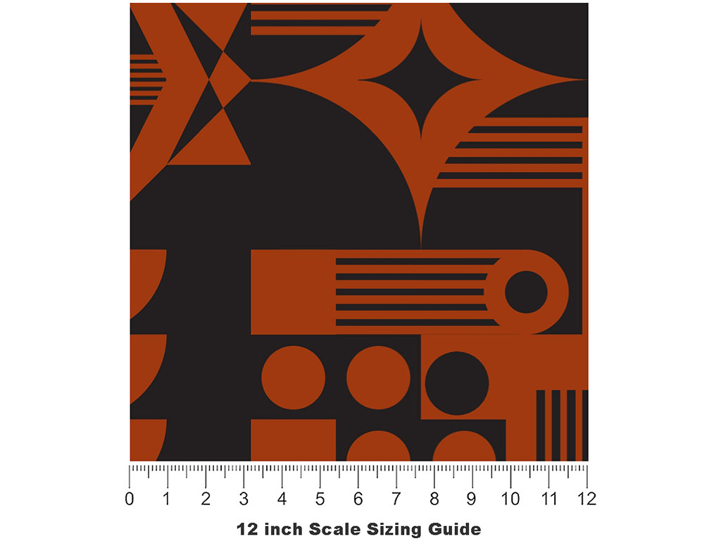 Tangelo Deco Mosaic Vinyl Film Pattern Size 12 inch Scale