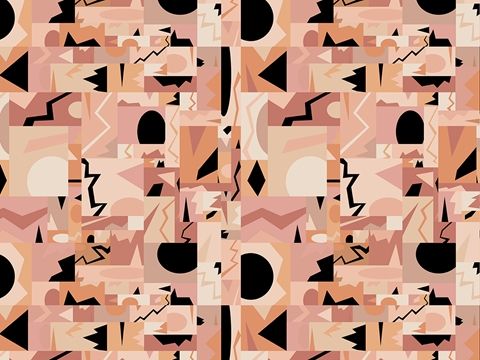 Rwraps™ Pink Mosaic Print Vinyl Wrap Film - Abstract Salmon