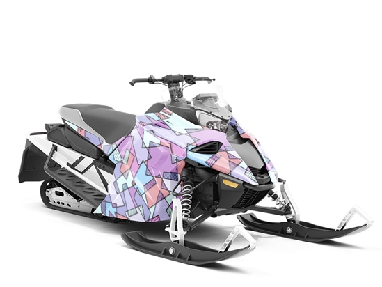 African Violets Mosaic Custom Wrapped Snowmobile