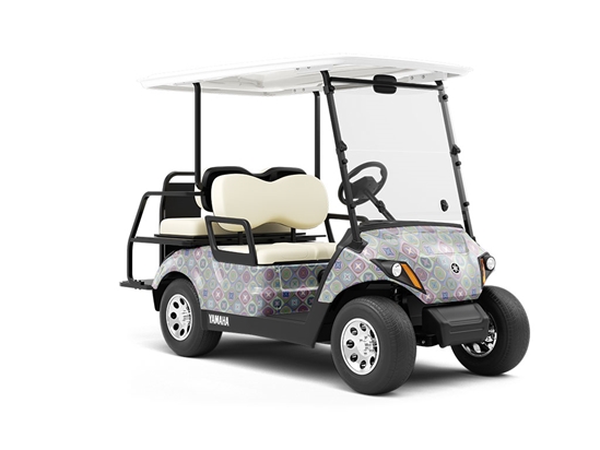 Thistle and Weed Mosaic Wrapped Golf Cart