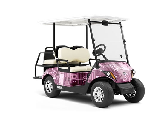 Trapped Orchids Mosaic Wrapped Golf Cart