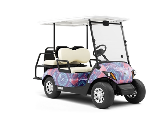 Ultra Violet Mosaic Wrapped Golf Cart