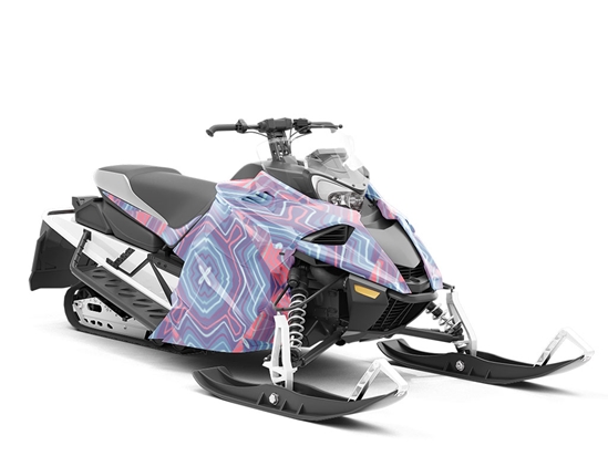 Ultra Violet Mosaic Custom Wrapped Snowmobile