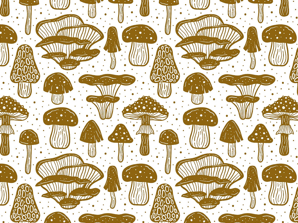 Golden Stems Mushroom Vinyl Wrap Pattern