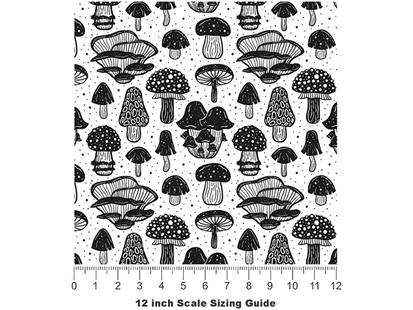 Shadowy Tubers Mushroom Vinyl Film Pattern Size 12 inch Scale
