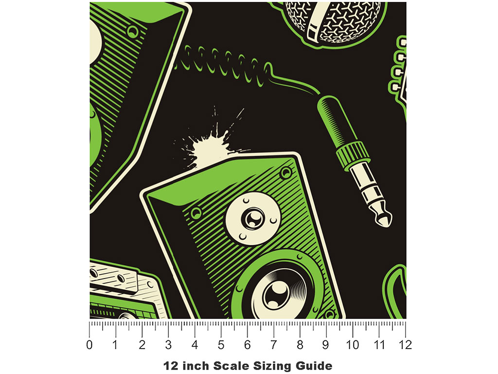 Amped Up Music Vinyl Film Pattern Size 12 inch Scale