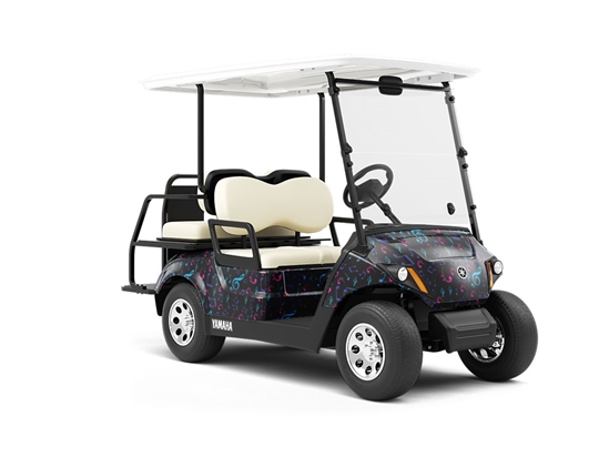 Midnight Notes Music Wrapped Golf Cart