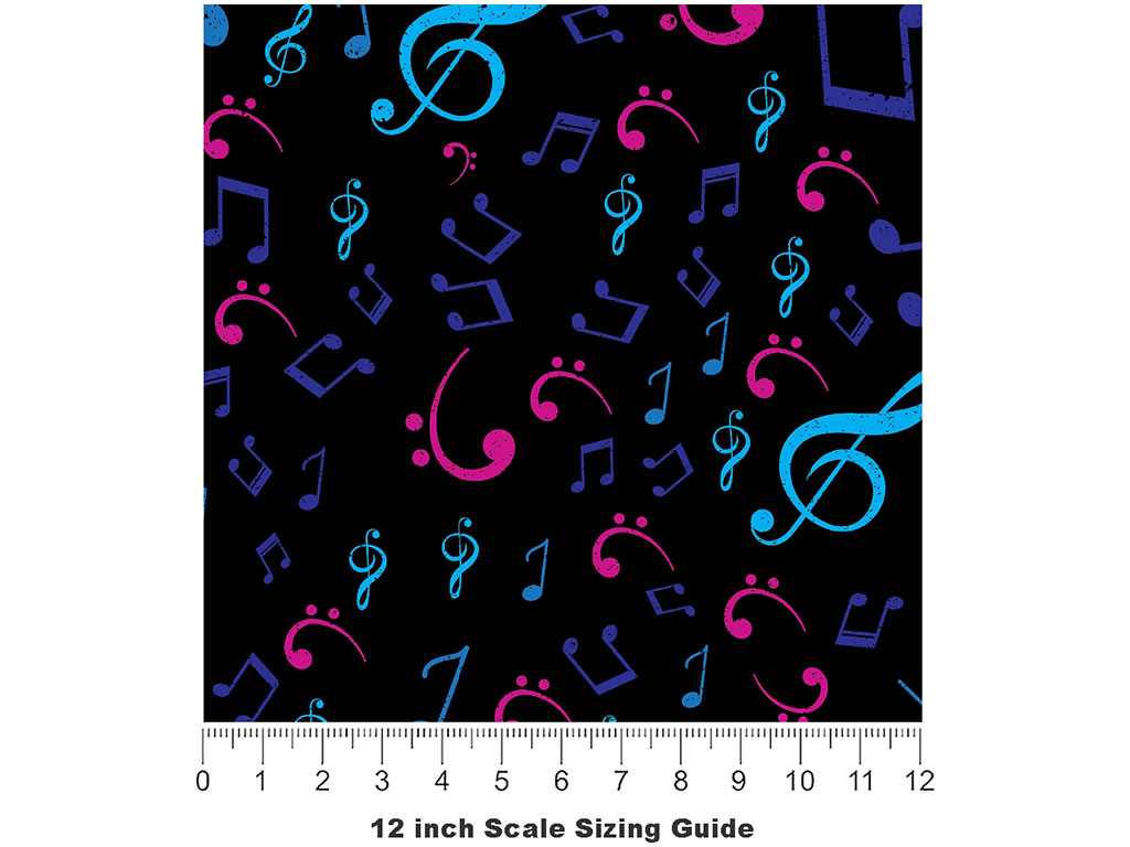 Midnight Notes Music Vinyl Film Pattern Size 12 inch Scale