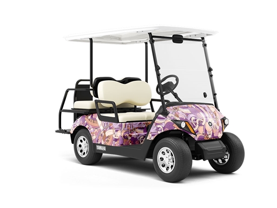 Peach Chords Music Wrapped Golf Cart