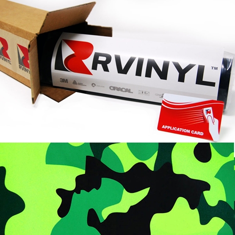 Rwraps™ Camouflage Vinyl Wrap Film - Neon Green (Discontinued)