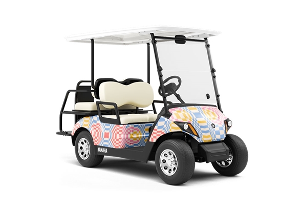 Bubbling Wall Optical Illusion Wrapped Golf Cart