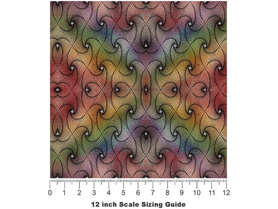 Rainbows and Diamonds Optical Illusion Vinyl Film Pattern Size 12 inch Scale