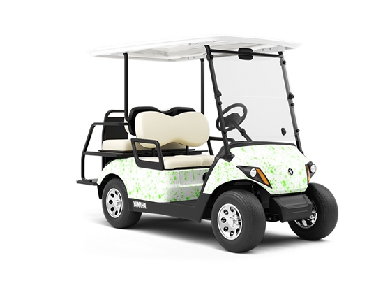 All Lime Paint Splatter Wrapped Golf Cart