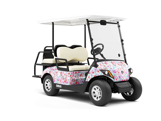 Happy Valentine Paint Splatter Wrapped Golf Cart