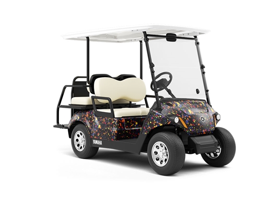 Mad World Paint Splatter Wrapped Golf Cart