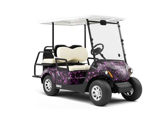 Pink Pollock Paint Splatter Wrapped Golf Cart