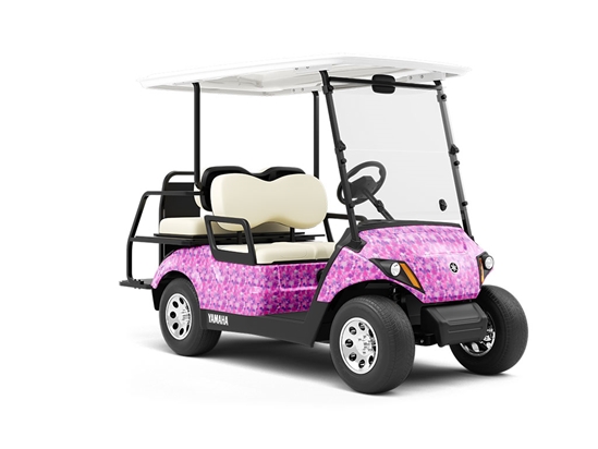 Pink Power Paint Splatter Wrapped Golf Cart