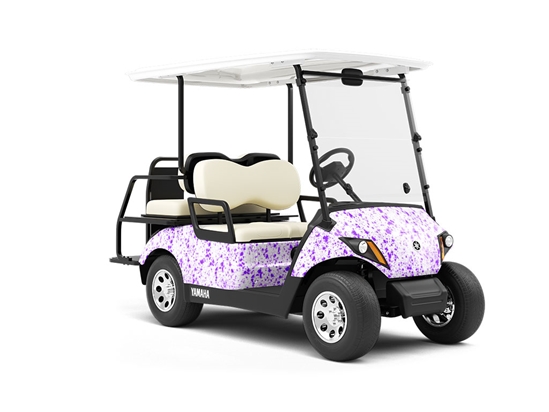 Purple Overload Paint Splatter Wrapped Golf Cart