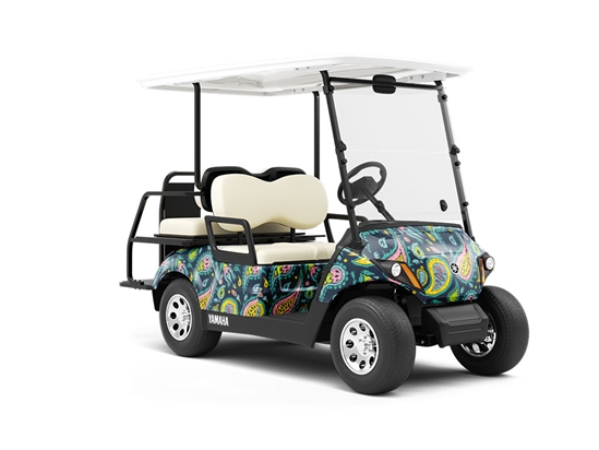 Blacklight Buds Paisley Wrapped Golf Cart