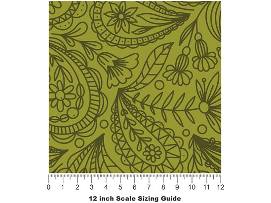 Green Thumb Paisley Vinyl Film Pattern Size 12 inch Scale