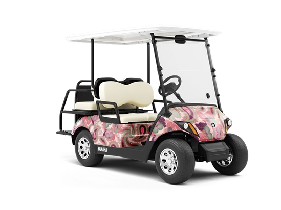 Hidden Hibiscus Paisley Wrapped Golf Cart