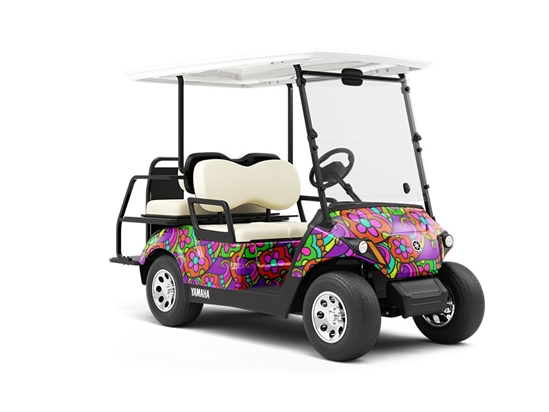 Psychedelic Sixties Paisley Wrapped Golf Cart