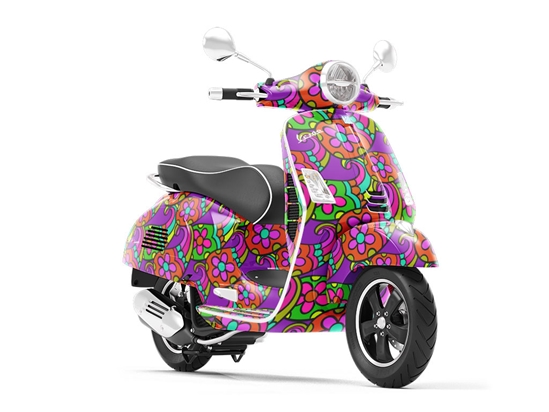 Psychedelic Sixties Paisley Vespa Scooter Wrap Film