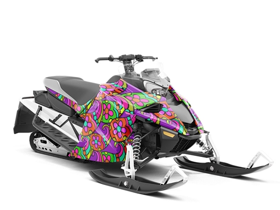 Psychedelic Sixties Paisley Custom Wrapped Snowmobile