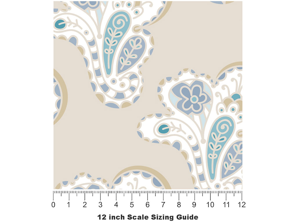 Total Whiteout Paisley Vinyl Film Pattern Size 12 inch Scale