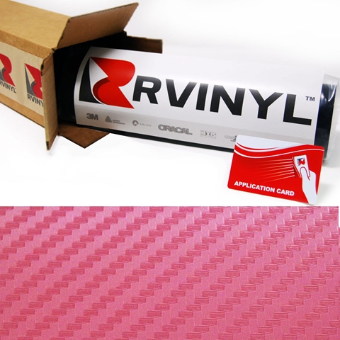 Rwraps™ 3D Carbon Fiber Vinyl Wrap Film - Pink (Discontinued)